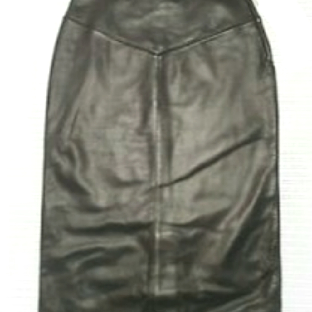 Danielle Vintage Pencil Leather Skirt